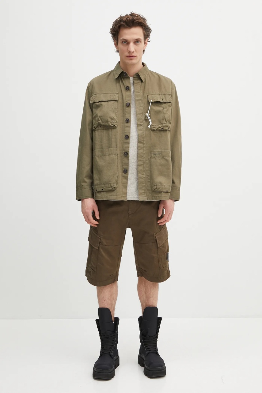 Μπλουζάκι Barbour Barbour Calton Linen Blend OS Fit T-Shirt χρώμα: μπεζ, MTS1404 φωτογραφία