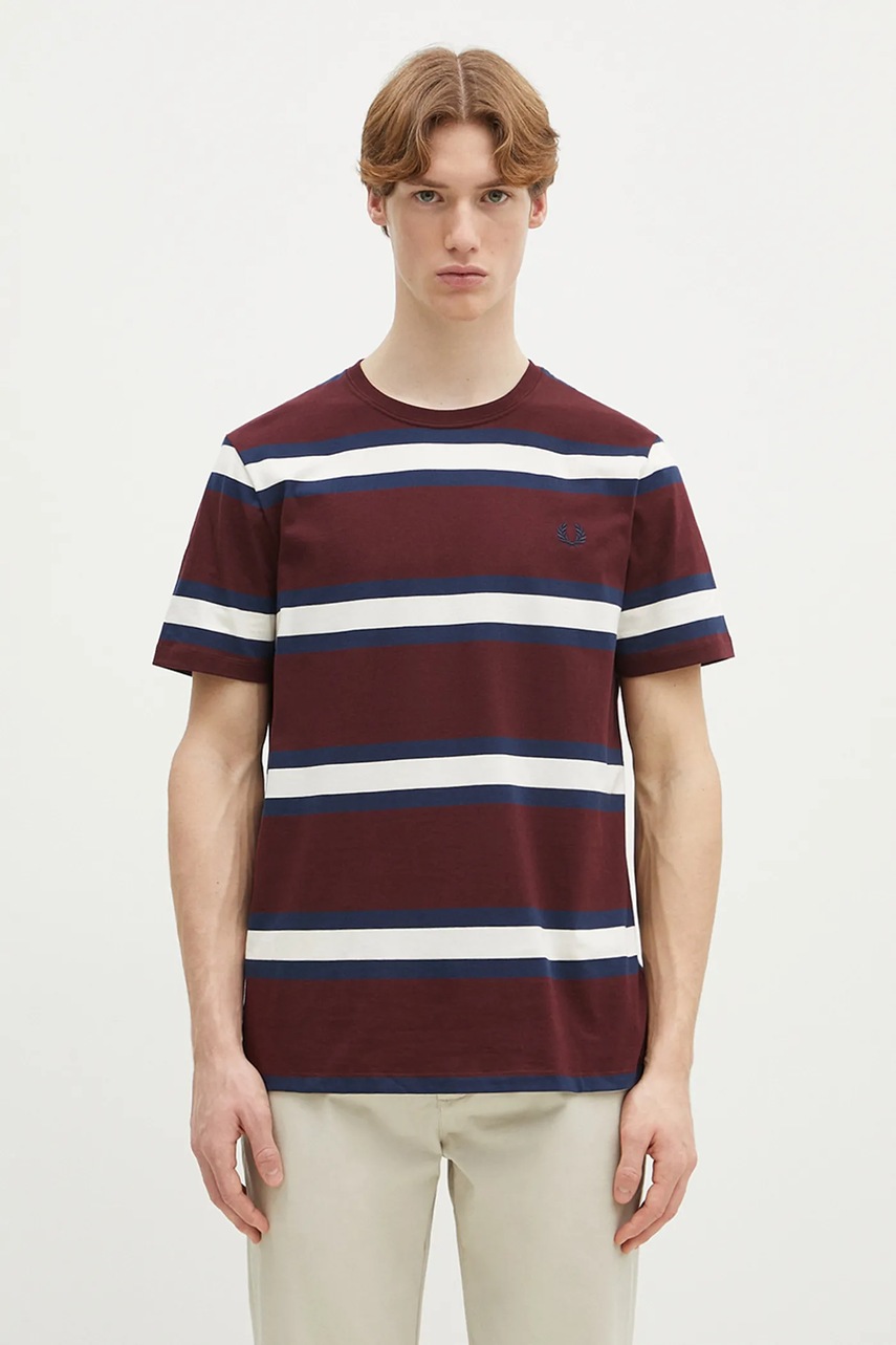 Fred Perry tricou din bumbac barbati, culoarea bordo, modelator, M9852.K22