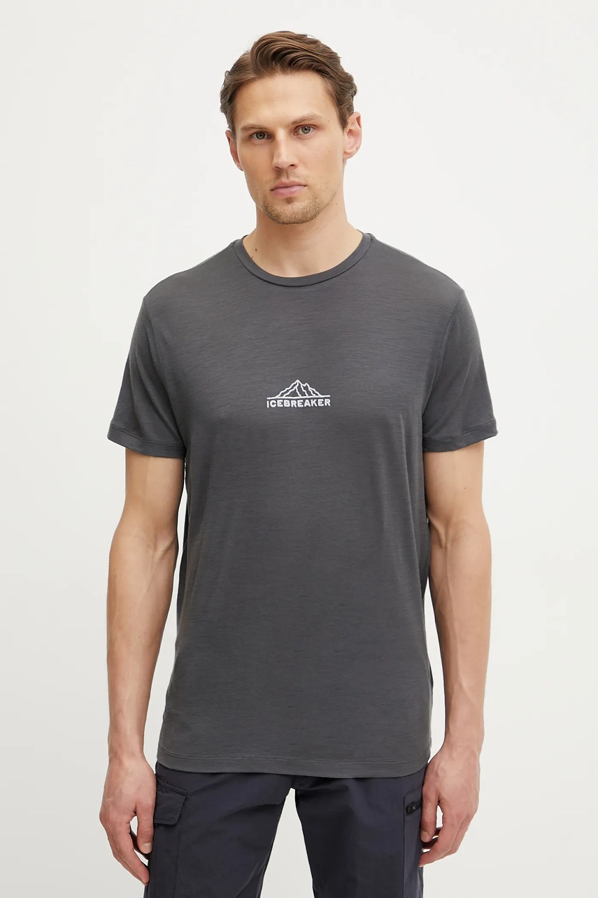 Αθλητικό μπλουζάκι Icebreaker Road to Cook χρώμα: γκρι, IB0A576F0A11 φωτογραφία