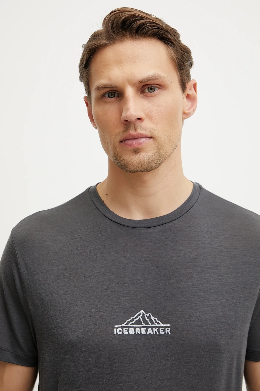 Αθλητικό μπλουζάκι Icebreaker Road to Cook χρώμα: γκρι, IB0A576F0A11 φωτογραφία