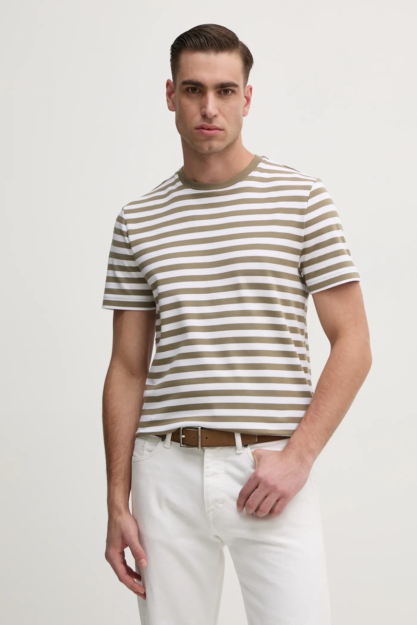 Michael Kors tricou din bumbac barbati, culoarea verde, modelator, CS55FL1HG2