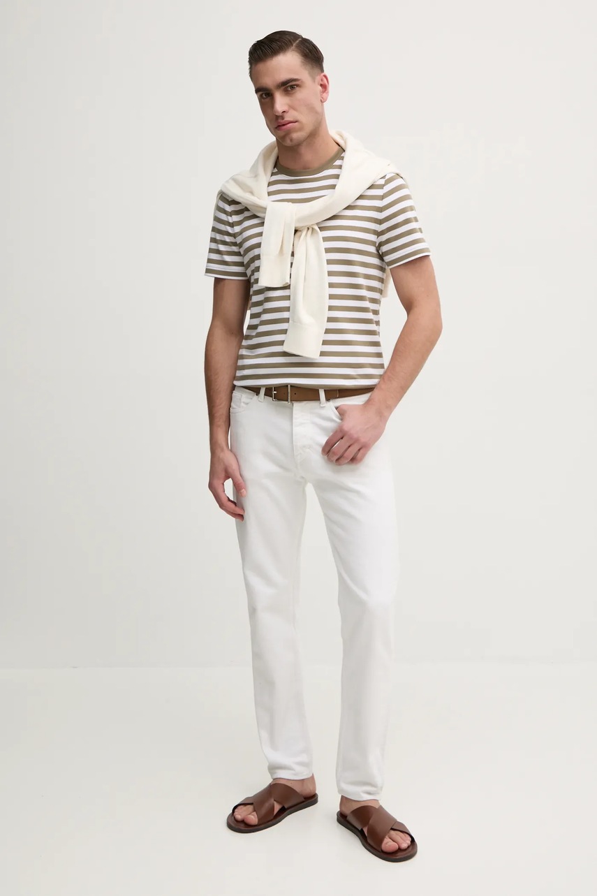 Хлопковая футболка Michael Kors мужская цвет зелёный узорная CS55FL1HG2 Хлопковая футболка Michael Kors мужская цвет зелёный узорная CS55FL1HG2