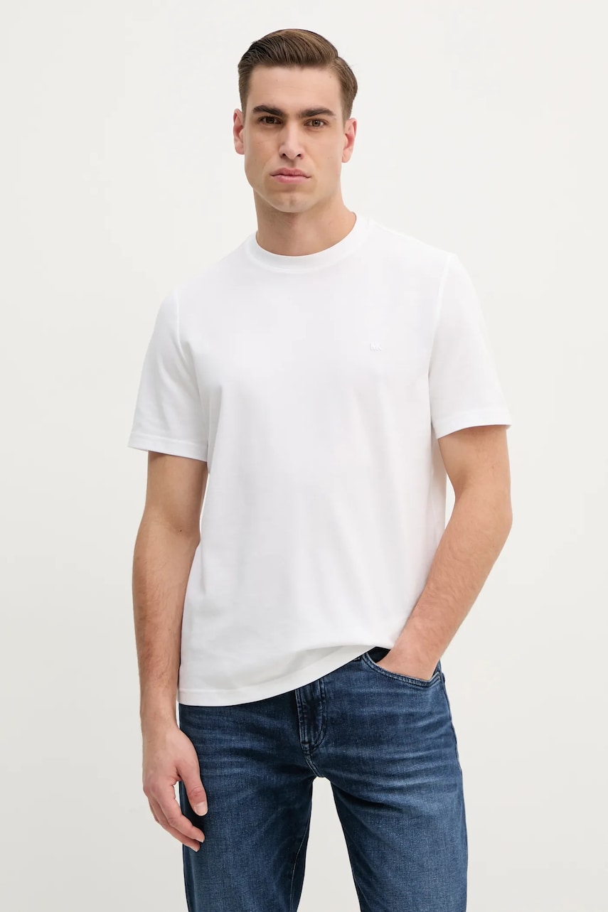 Michael Kors tricou bărbați, culoarea alb, uni, CR451V9HFK