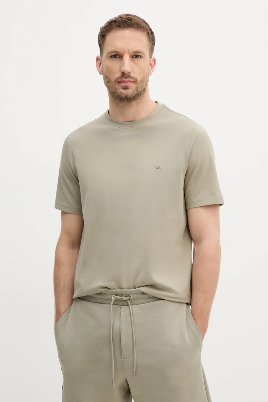 Michael Kors tricou bărbați, culoarea verde, uni, CR451V9HFK