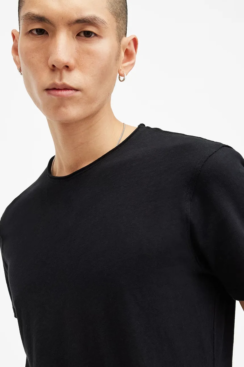 Хлопковая футболка AllSaints FIGURE однотонная M025JB Хлопковая футболка AllSaints FIGURE однотонная M025JB