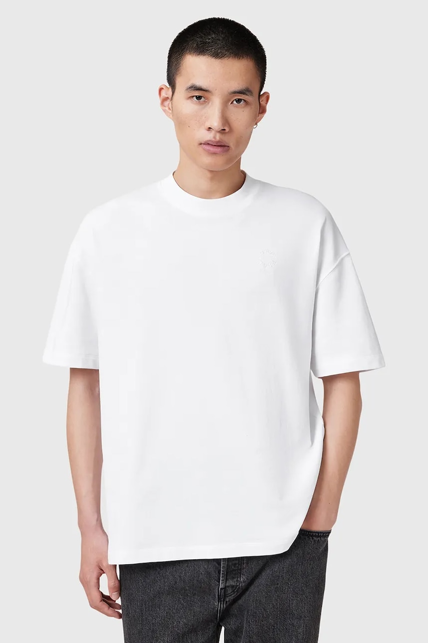 AllSaints tricou din bumbac HAVEN culoarea gri, uni, M029JC