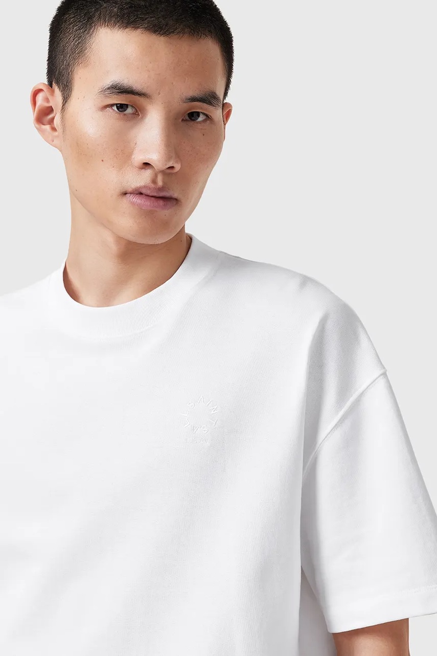 Хлопковая футболка AllSaints HAVEN цвет серый однотонная M029JC