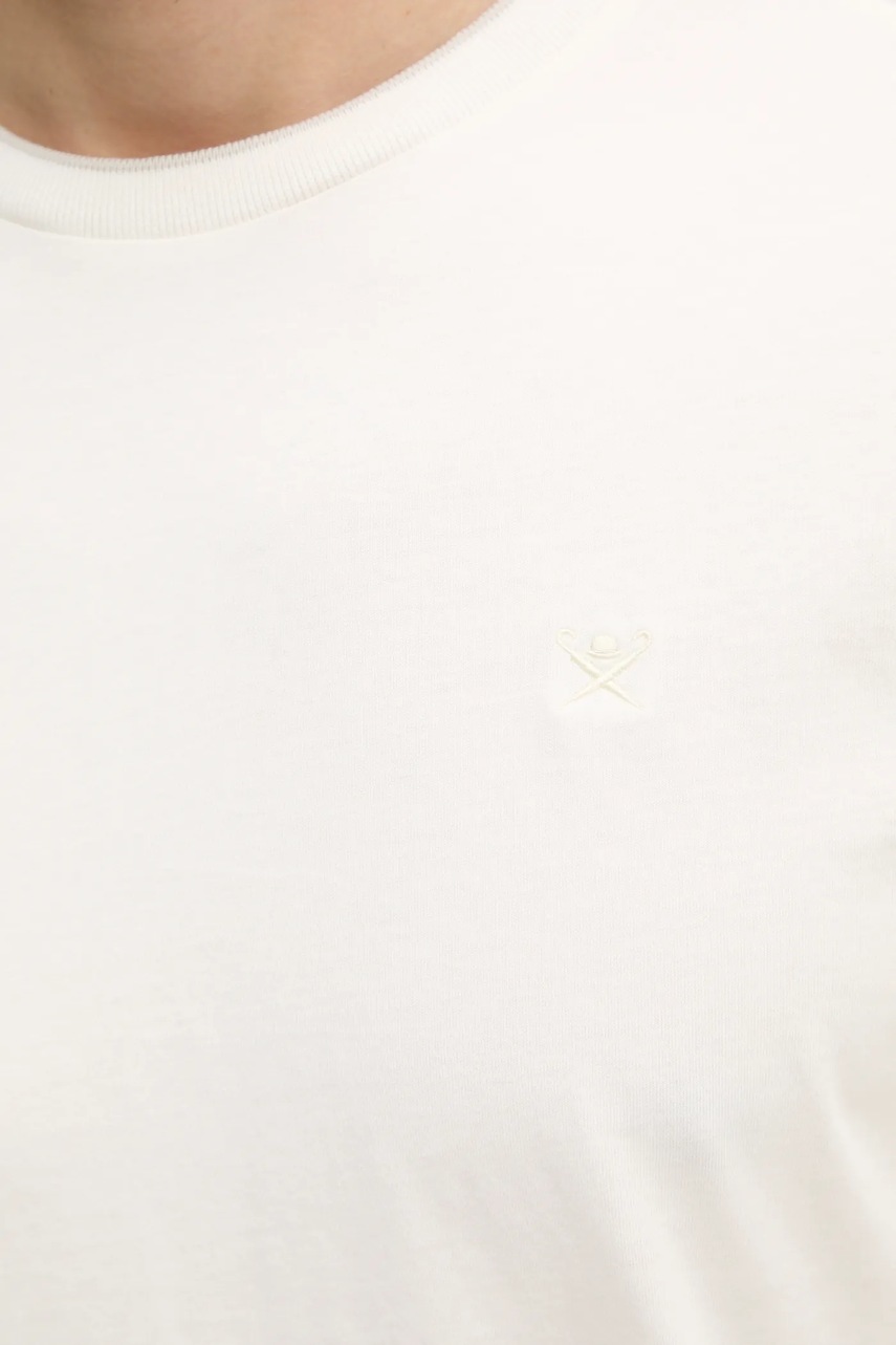 Βαμβακερό μπλουζάκι Hackett London ανδρικό, χρώμα: άσπρο, HM500886 φωτογραφία