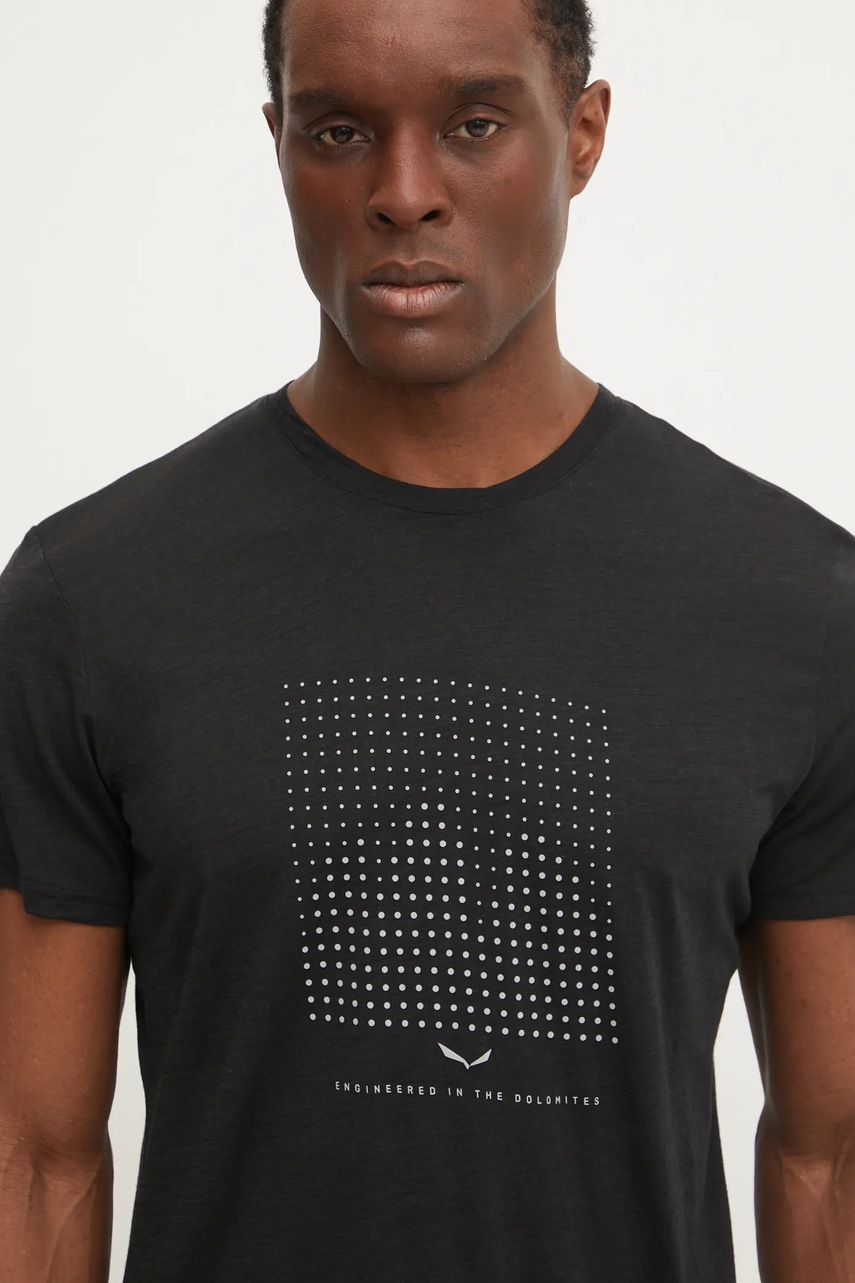 Αθλητικό μπλουζάκι Salewa Eagle χρώμα: μαύρο, 00.0000028901 φωτογραφία