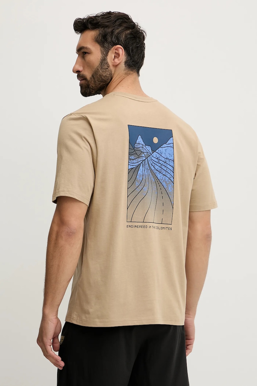 Salewa tricou sport Eagle Sunset culoarea bej, uni, 00.0000029150