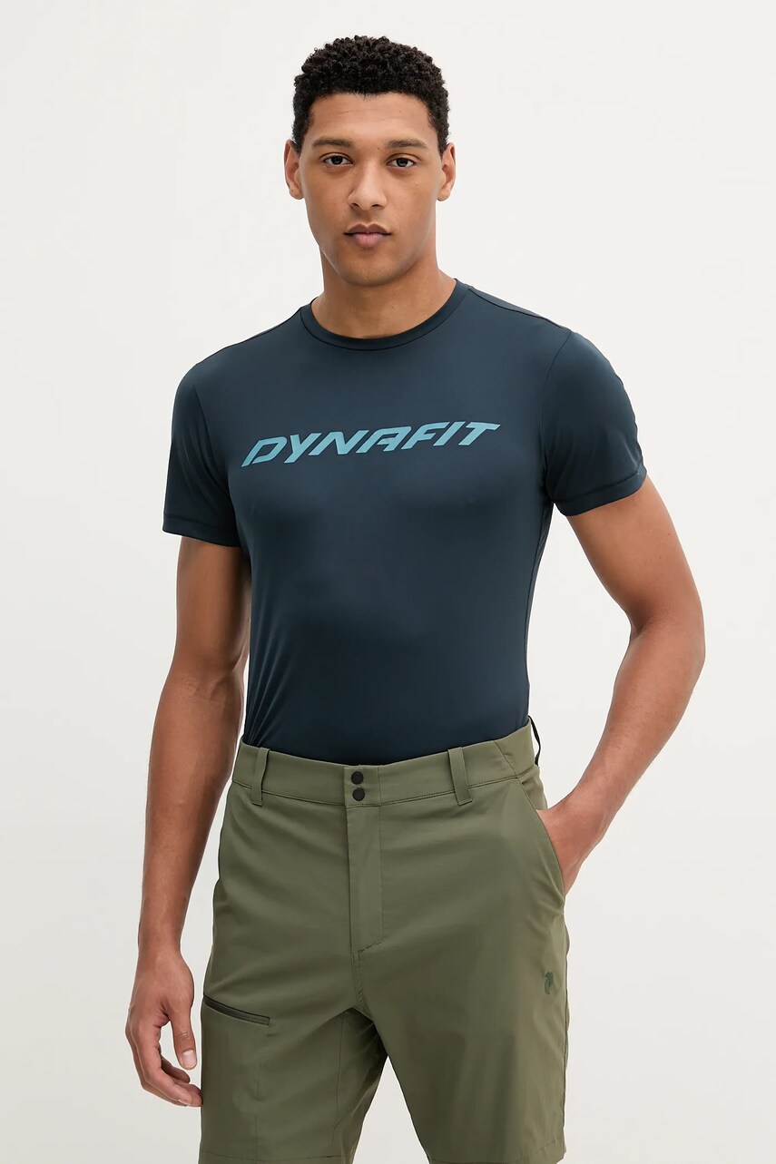 Dynafit tricou sport Traverse culoarea bleumarin, cu imprimeu, 08.0000070670