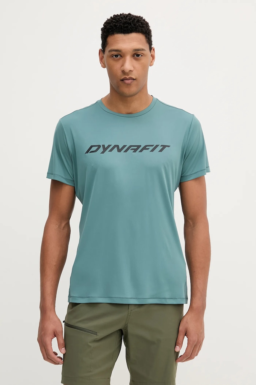 Dynafit tricou sport Traverse culoarea verde, cu imprimeu, 08.0000070670