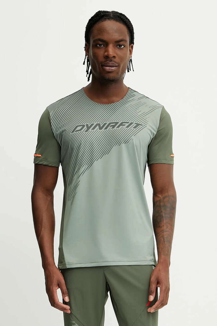 Dynafit tricou sport Alpine culoarea verde, cu imprimeu, 08.0000071456