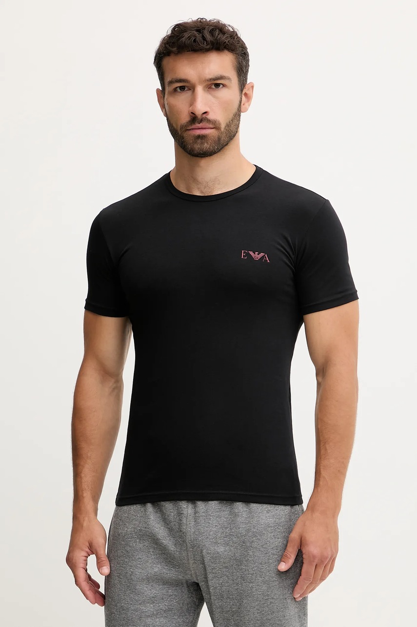 Tričko Emporio Armani Underwear 2-pack bílá barva, s potiskem, EM001849 AF10778