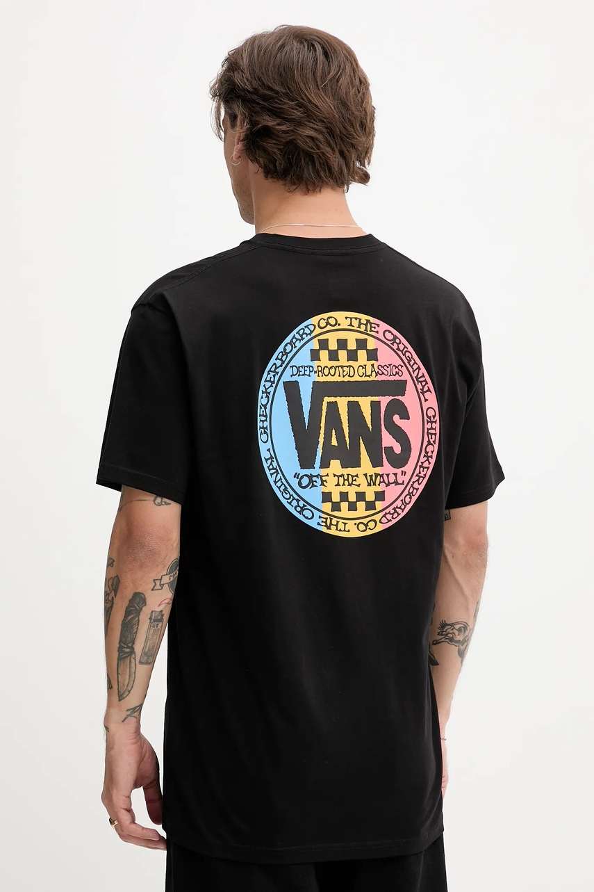 Vans pamut póló fekete, nyomott mintás, VN000M6RBLK1 termék 2. képe