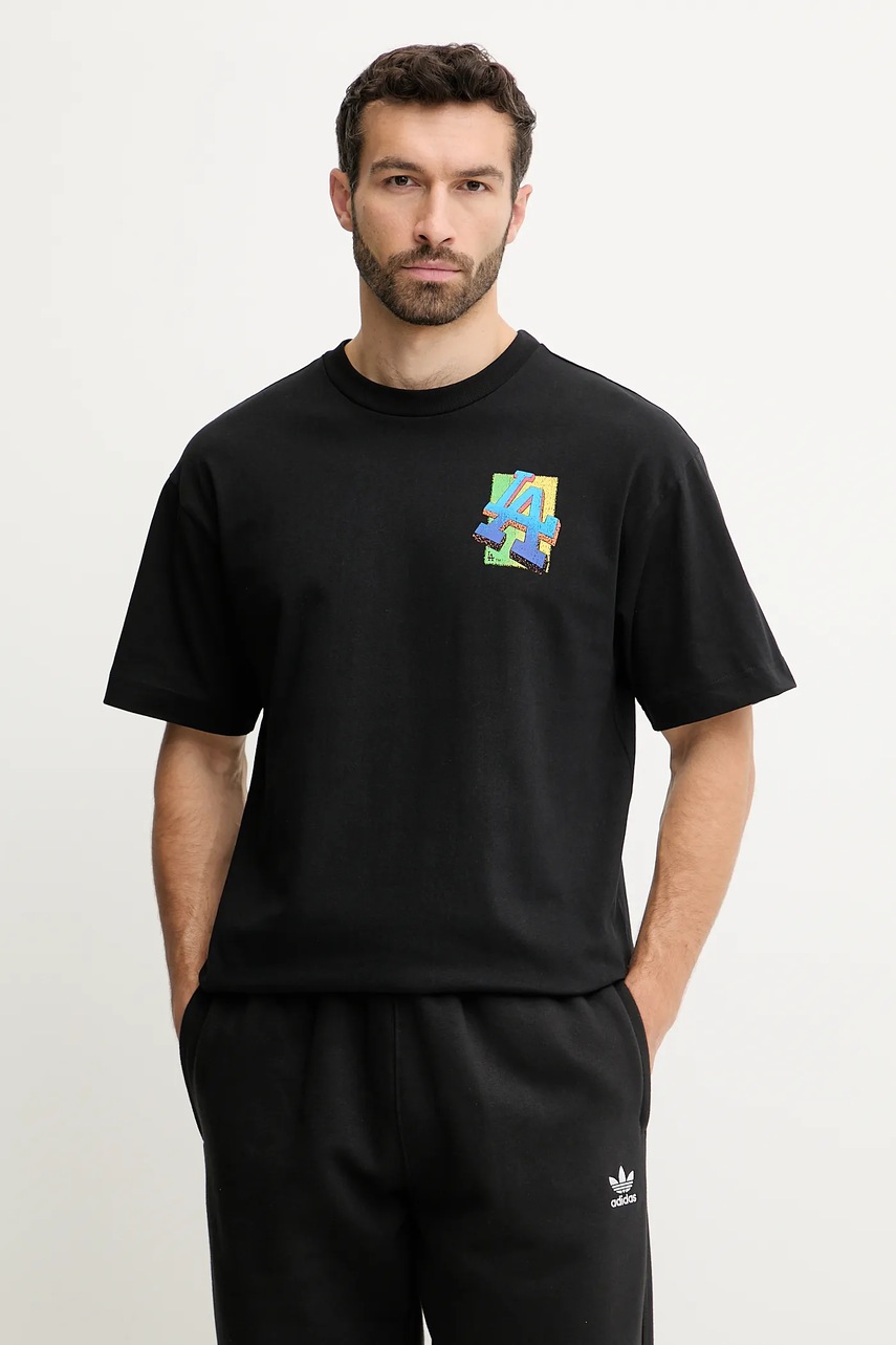 Хлопковая футболка 47 brand MLB LA Dodgers Sundale цвет чёрный с принтом BB012TMYZSR646066JK