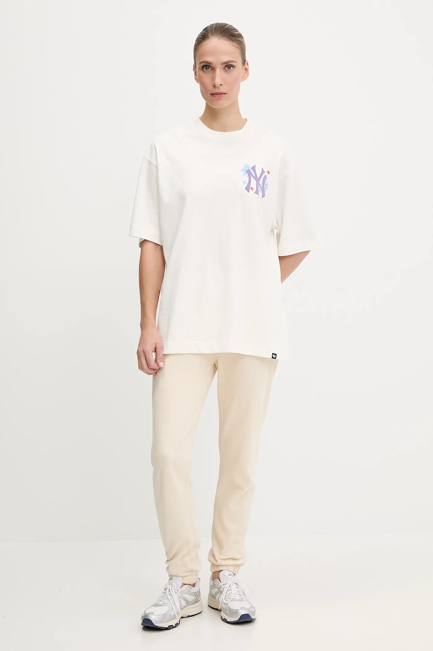 Хлопковая футболка 47 brand MLB New York Yankees цвет белый BB017TMPEES657617SS