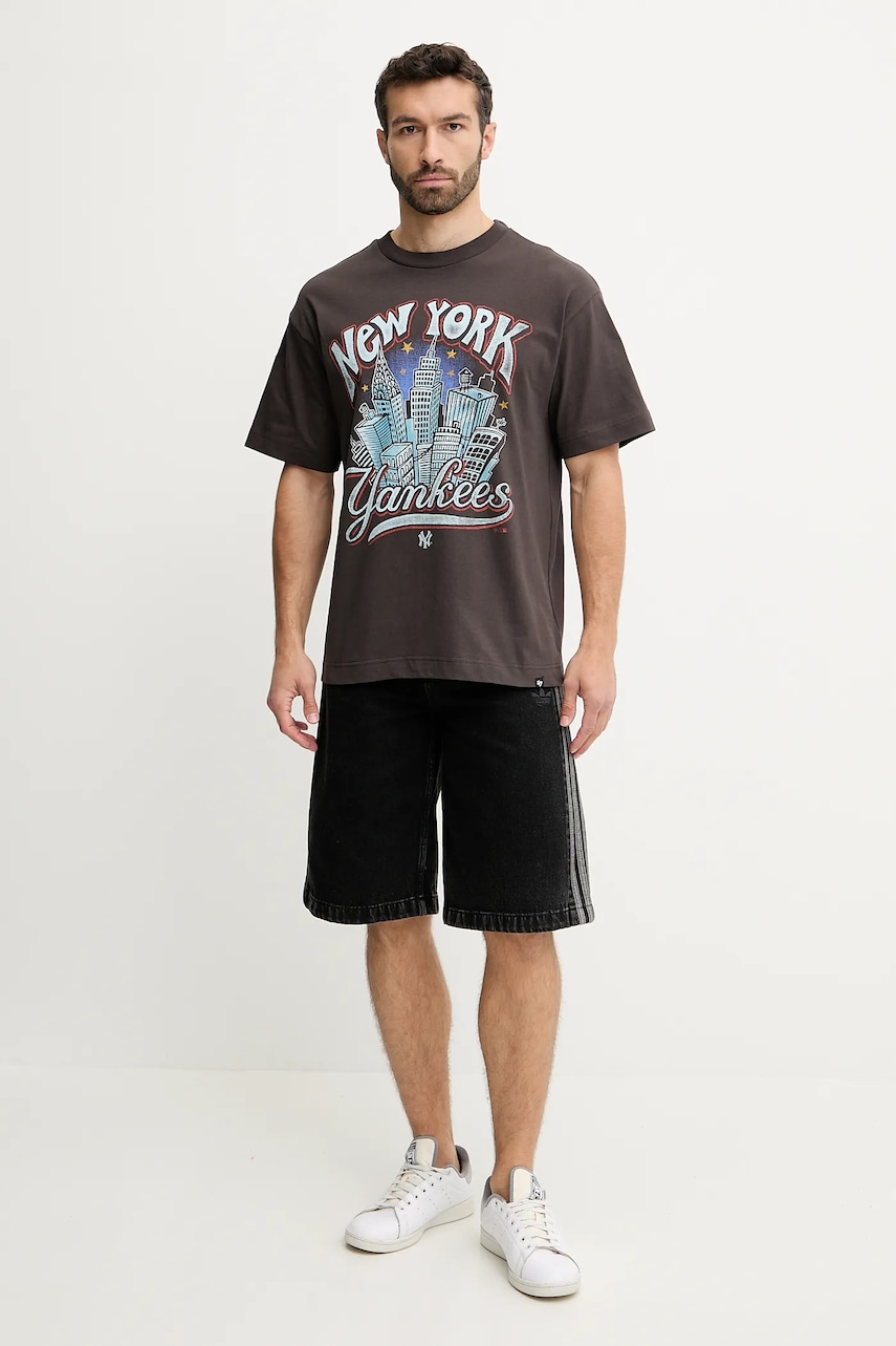 Хлопковая футболка 47 brand MLB New York Yankees цвет коричневый с принтом BB017TMKBRU643616C9 Хлопковая футболка 47 brand MLB New York Yankees цвет коричневый с принтом BB017TMKBRU643616C9