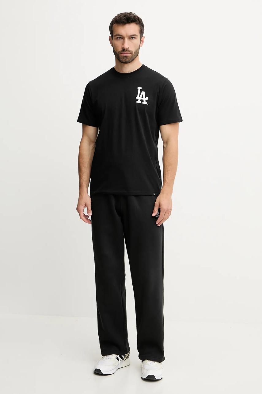 Хлопковая футболка 47 brand MLB Los Angeles Dodgers цвет чёрный с принтом BB012TMBECT657654JK