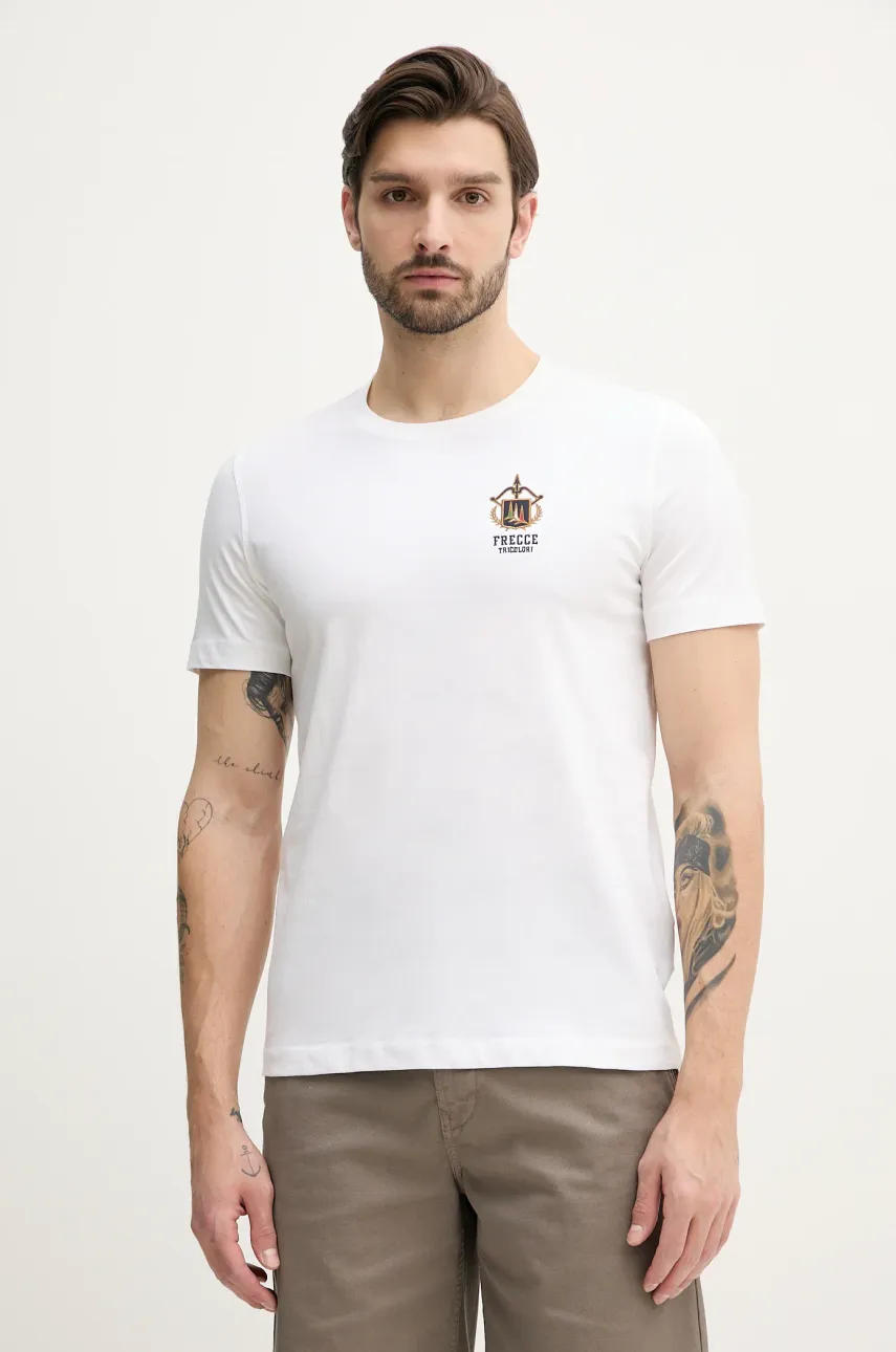 Aeronautica Militare tricou din bumbac barbati, culoarea bej, cu imprimeu, TS2391J592