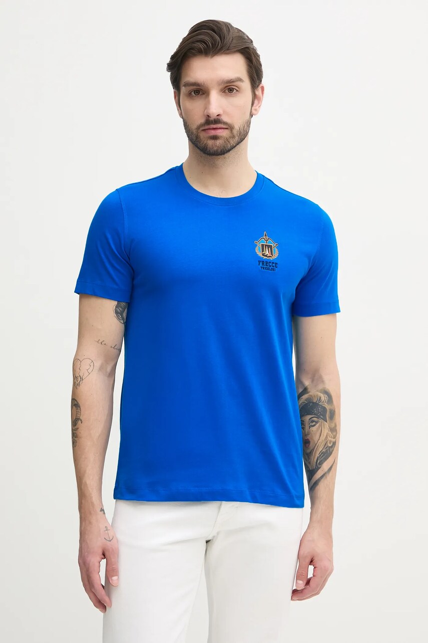 Aeronautica Militare tricou din bumbac barbati, culoarea albastru marin, cu imprimeu, TS2391J592