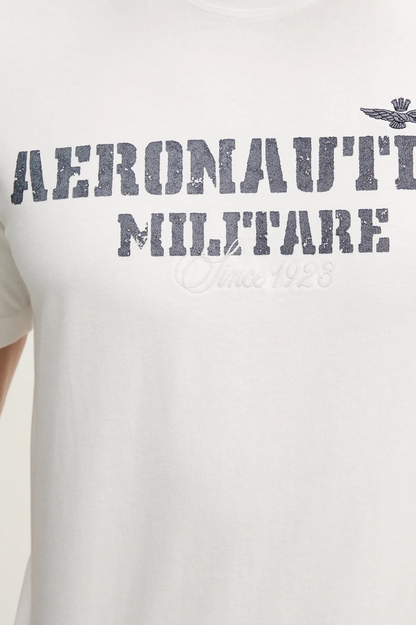 Βαμβακερό μπλουζάκι Aeronautica Militare ανδρικό, χρώμα: άσπρο, TS2407J677 φωτογραφία