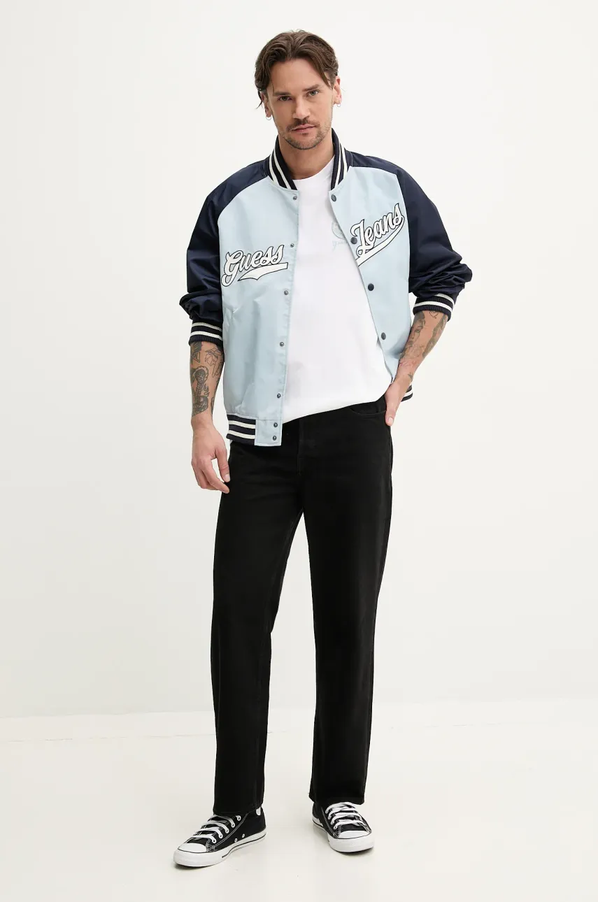 Хлопковая футболка Guess Jeans мужская цвет белый однотонная M5GI56 K8FQ4 Хлопковая футболка Guess Jeans мужская цвет белый однотонная M5GI56 K8FQ4