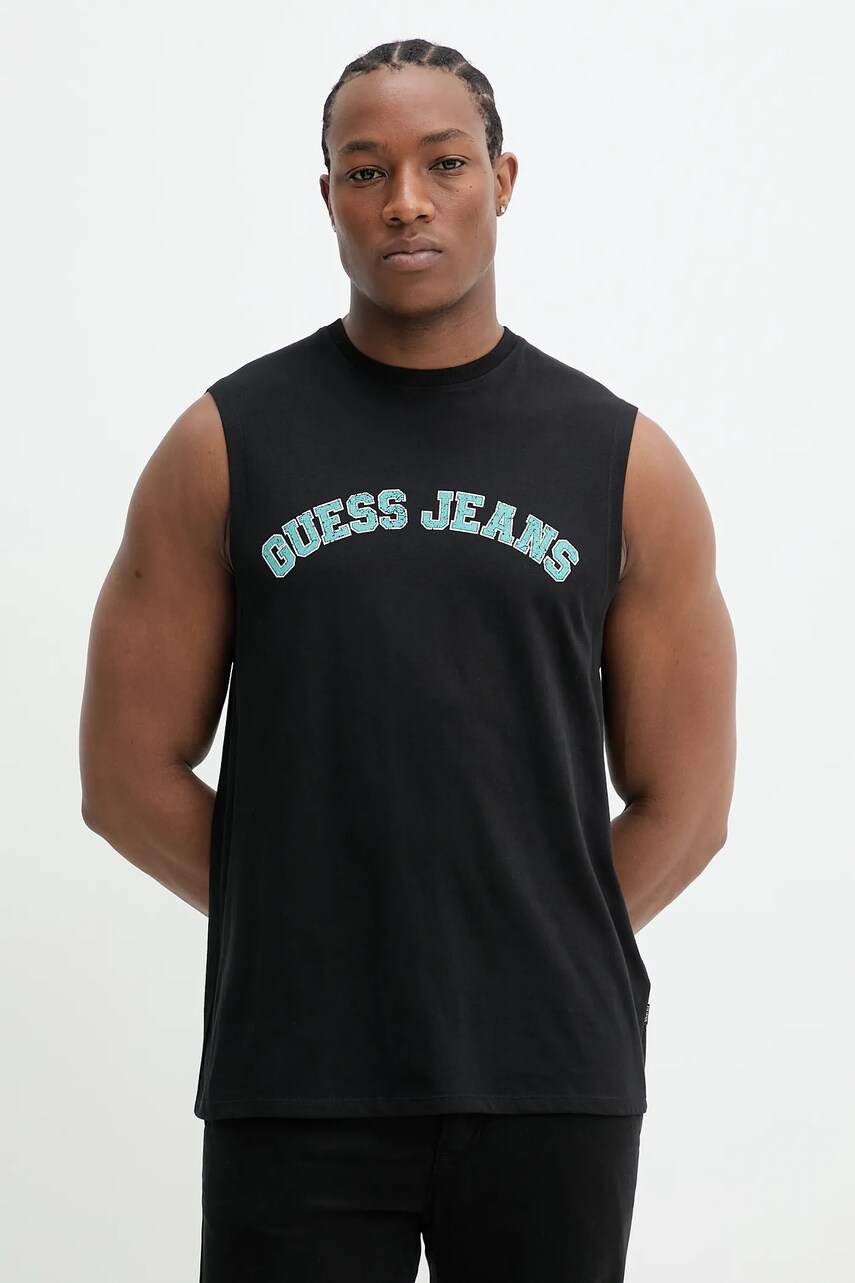 Levně Bavlněné tričko Guess Jeans černá barva, M5GP31 K8HM0