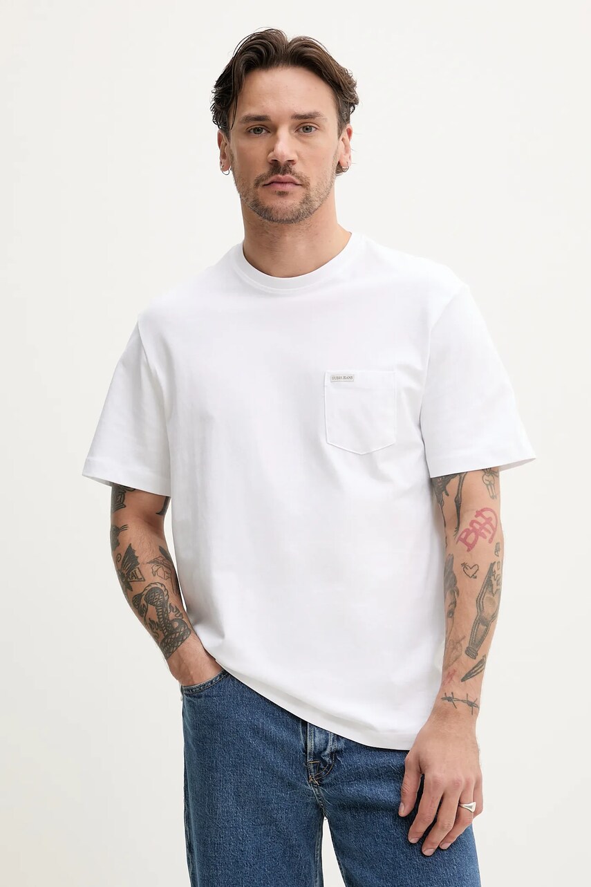 Levně Bavlněné tričko Guess Jeans bílá barva, M5RI74 K8FQ4
