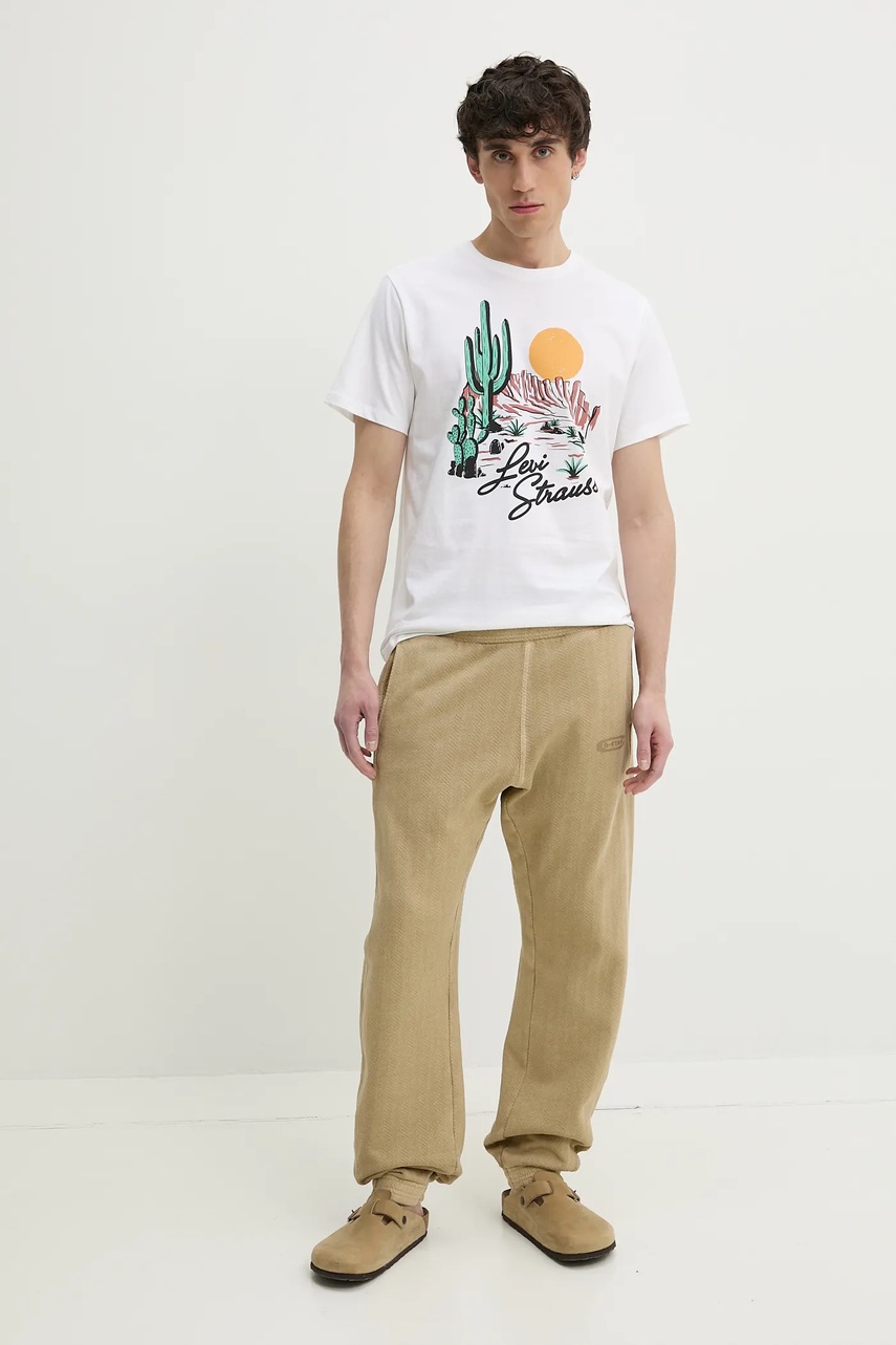 Βαμβακερό μπλουζάκι Levi's GRAPHIC CREWNECK TEE ανδρικό, χρώμα: άσπρο, 22491 φωτογραφία