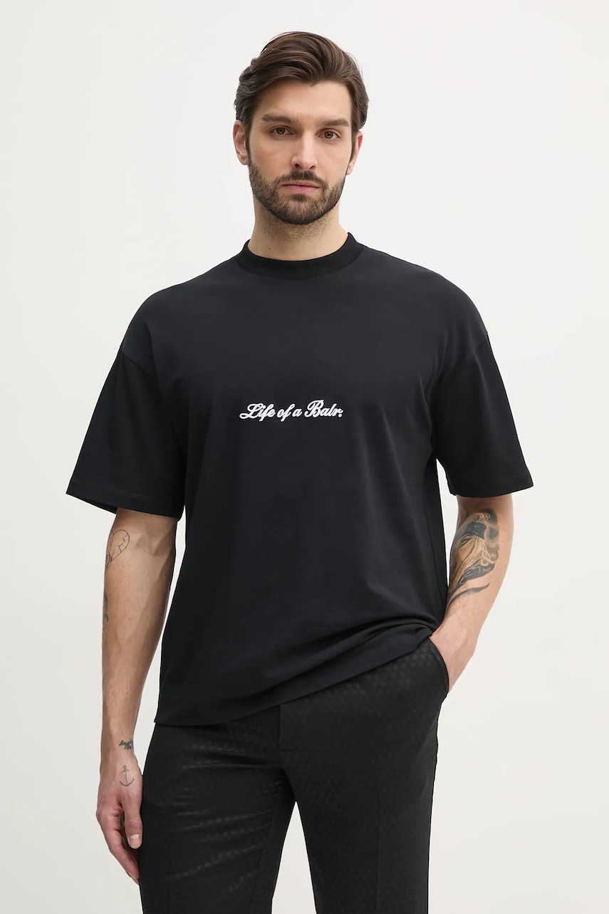 BALR. tricou din bumbac barbati, culoarea negru, cu imprimeu, B1112.1285 BALR. tricou din bumbac barbati, culoarea negru, cu imprimeu, B1112.1285