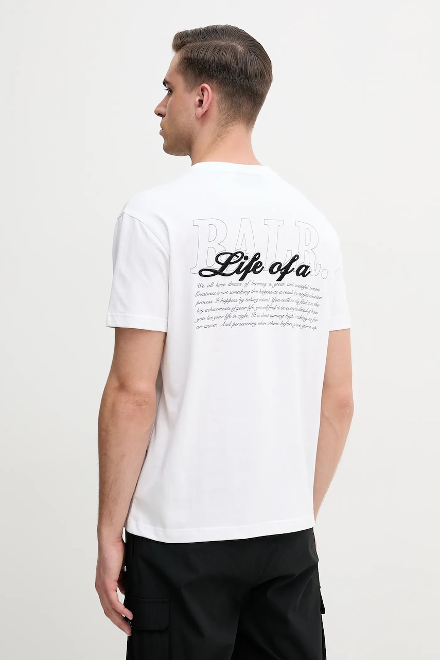 BALR. tricou din bumbac barbati, culoarea alb, cu imprimeu, B1112.1286 BALR. tricou din bumbac barbati, culoarea alb, cu imprimeu, B1112.1286