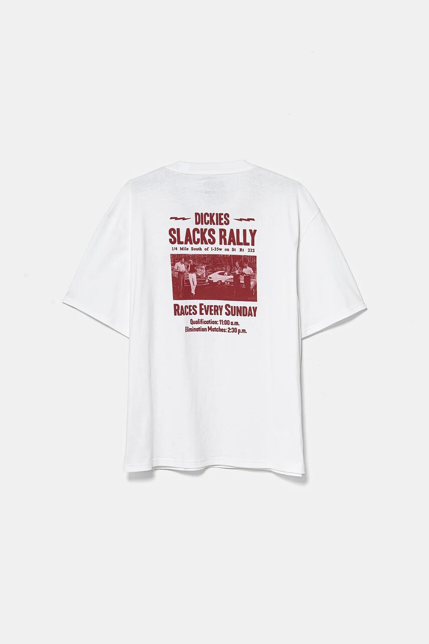 Levně Bavlněné tričko Dickies bílá barva, s potiskem, DK0A4Z8U0WH1