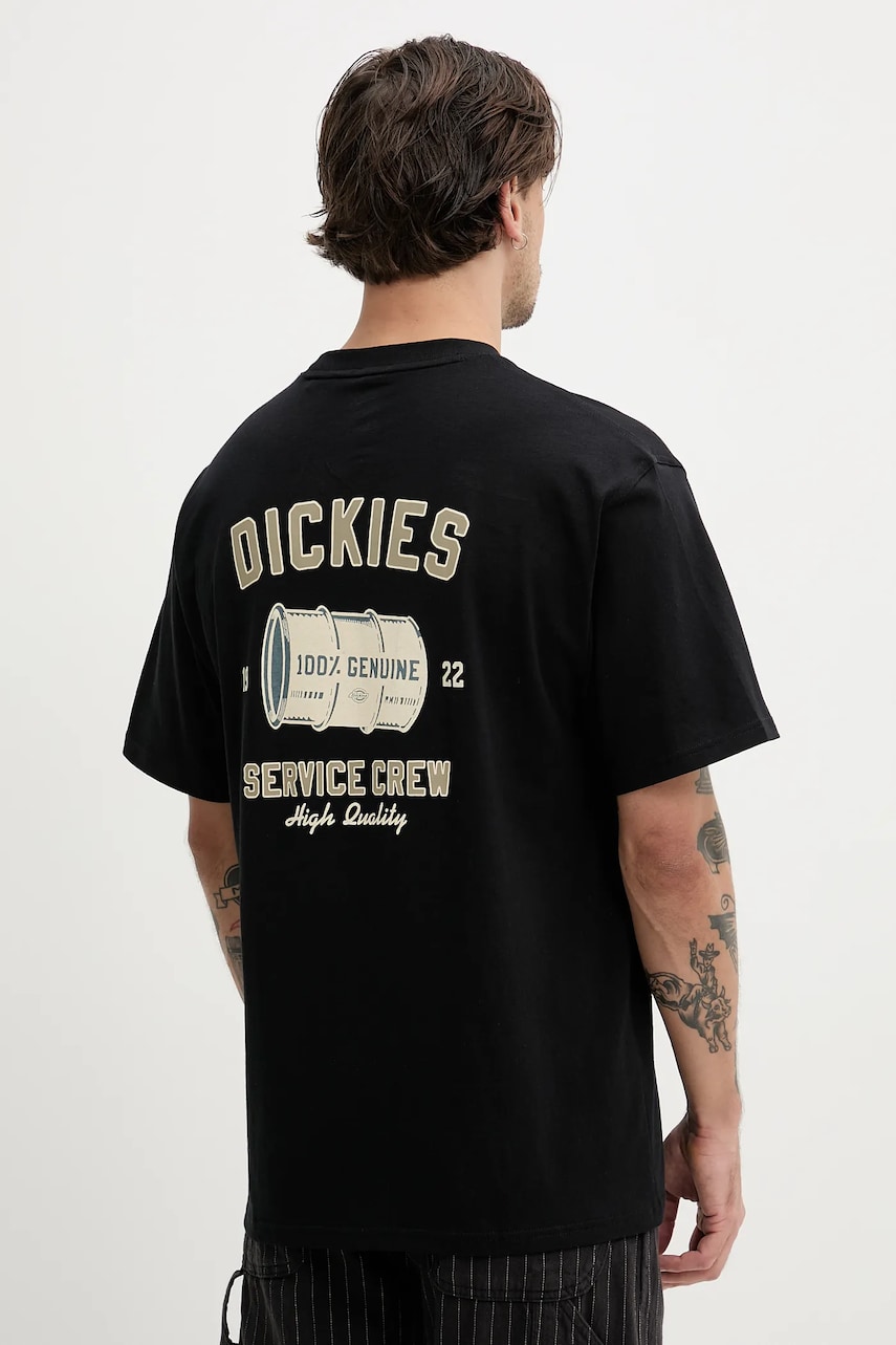 Dickies tricou din bumbac barbati, culoarea negru, cu imprimeu, DK0A4Z8TBLK1 Dickies tricou din bumbac barbati, culoarea negru, cu imprimeu, DK0A4Z8TBLK1