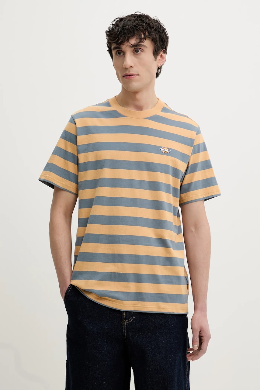 Dickies tricou din bumbac bărbați, culoarea gri, cu imprimeu, DK0A4Y8YK411 Dickies tricou din bumbac bărbați, culoarea gri, cu imprimeu, DK0A4Y8YK411