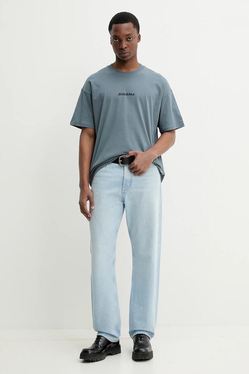 Хлопковая футболка Dickies мужская цвет серый с принтом DK0A4YRNG701 Хлопковая футболка Dickies мужская цвет серый с принтом DK0A4YRNG701