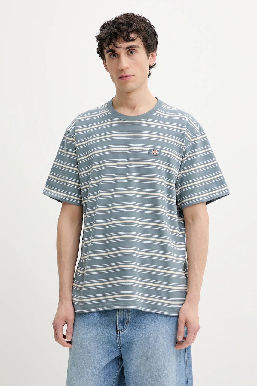 Dickies tricou din bumbac barbati, culoarea gri, modelator, DK0A4Z8SG701 Dickies tricou din bumbac barbati, culoarea gri, modelator, DK0A4Z8SG701
