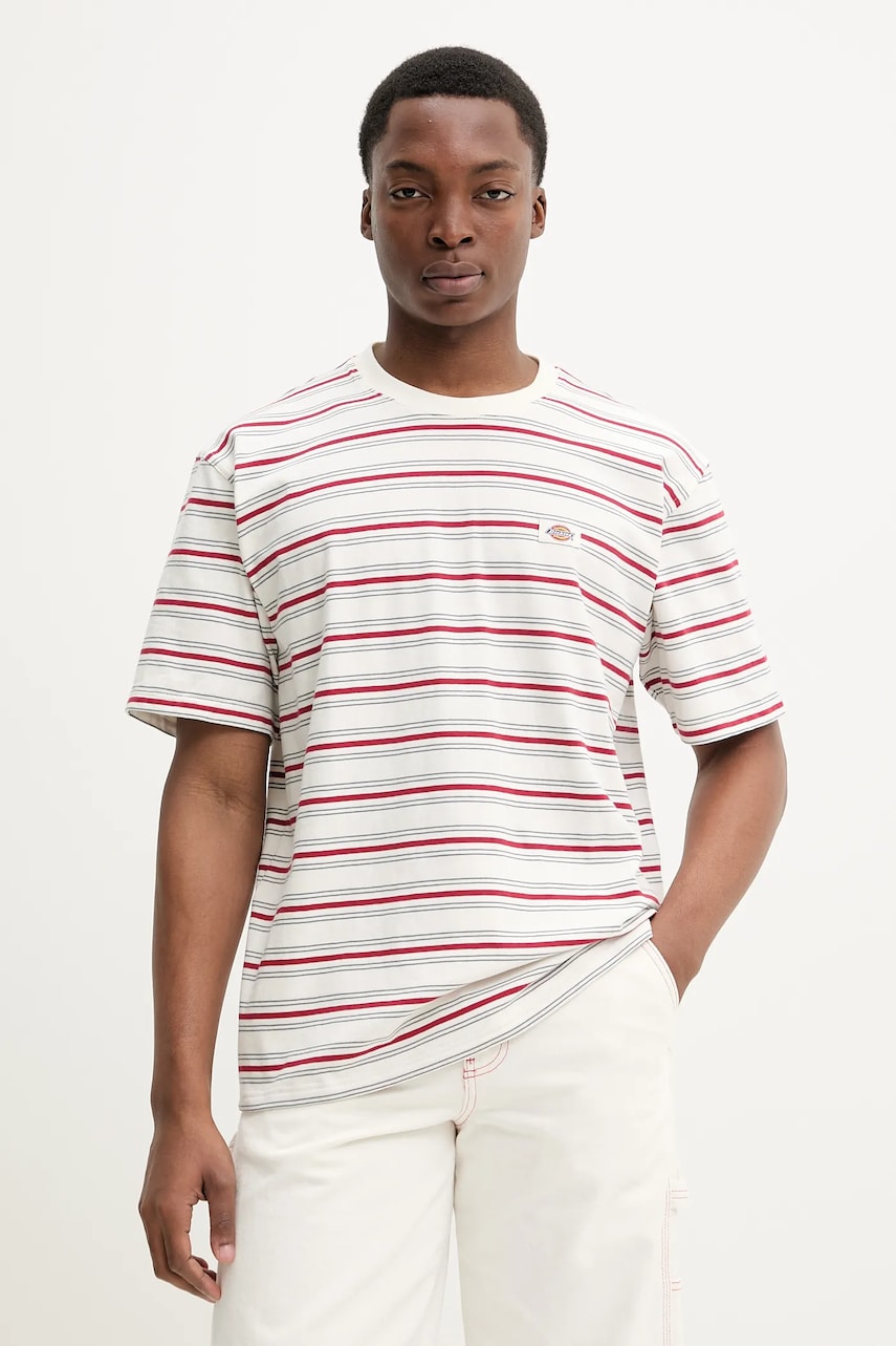 Dickies tricou din bumbac barbati, culoarea alb, modelator, DK0A4Z8SC481 Dickies tricou din bumbac barbati, culoarea alb, modelator, DK0A4Z8SC481