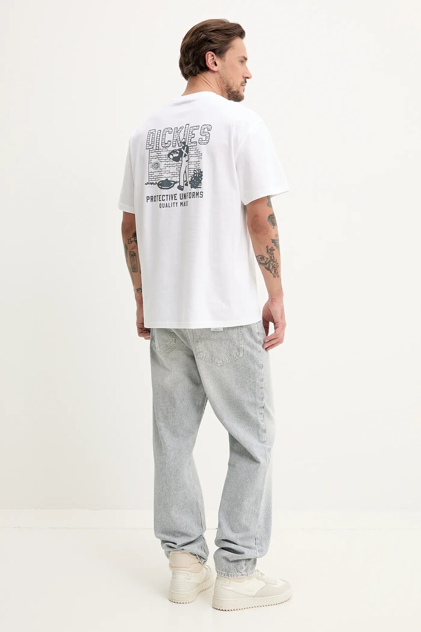 Dickies pamut póló fehér, férfi, nyomott mintás, DK0A4Z8R0WH1 termék 2. képe