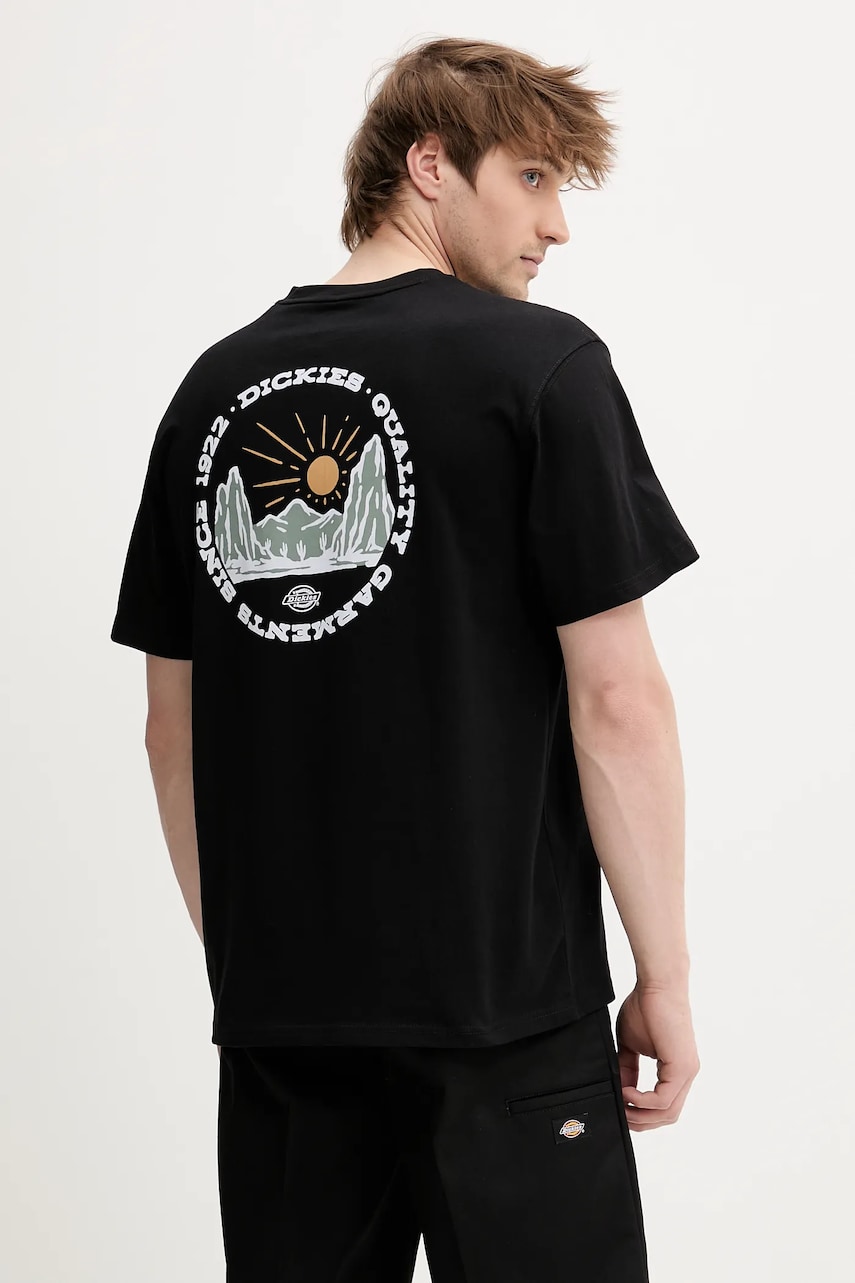 Dickies tricou din bumbac culoarea negru, cu imprimeu, DK0A4Z8PBLK1 Dickies tricou din bumbac culoarea negru, cu imprimeu, DK0A4Z8PBLK1