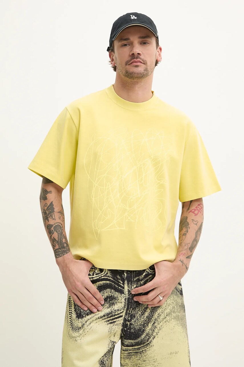 CAMPERLAB tricou din bumbac barbati, culoarea verde, cu imprimeu, AU00020.004