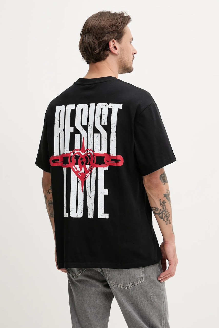 Karl Kani tricou din bumbac bărbați, culoarea negru, cu imprimeu, 60300349