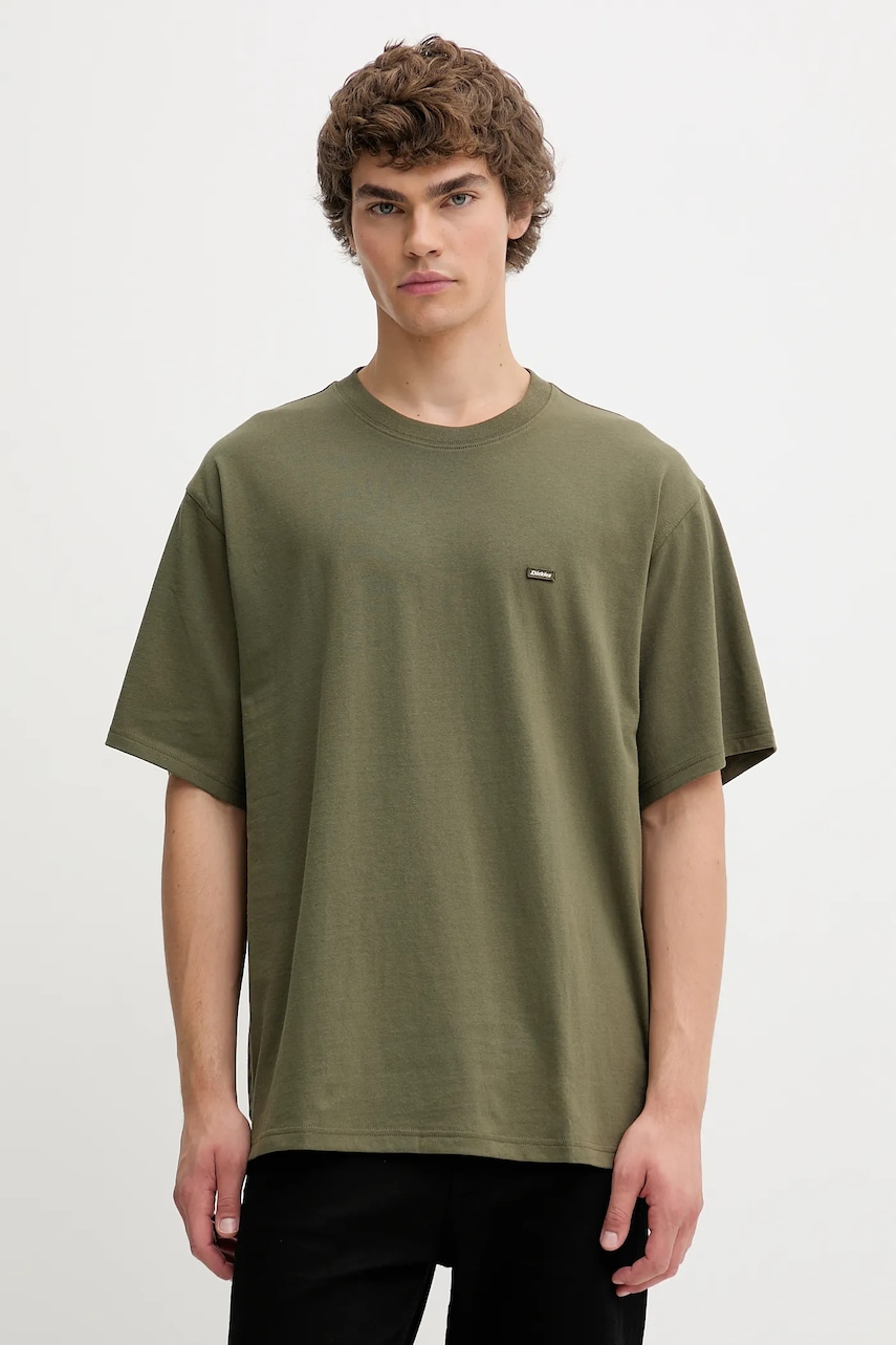 Dickies tricou din bumbac Clancy Heavyweight Tee Ss Military Gr barbati, culoarea verde, neted, DK0A4Z4LMGR1