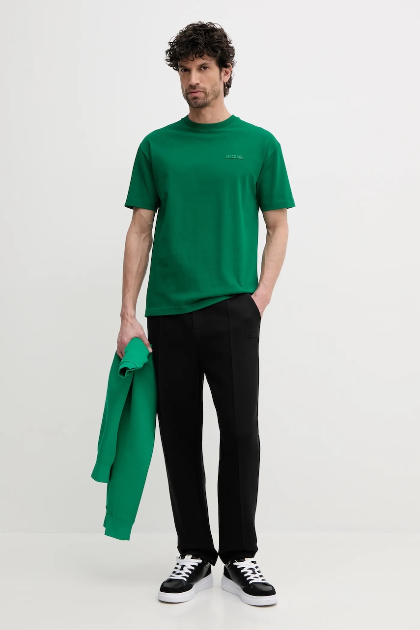 Хлопковая футболка MACKAGE мужская цвет зелёный однотонная TEE.R Хлопковая футболка MACKAGE мужская цвет зелёный однотонная TEE.R