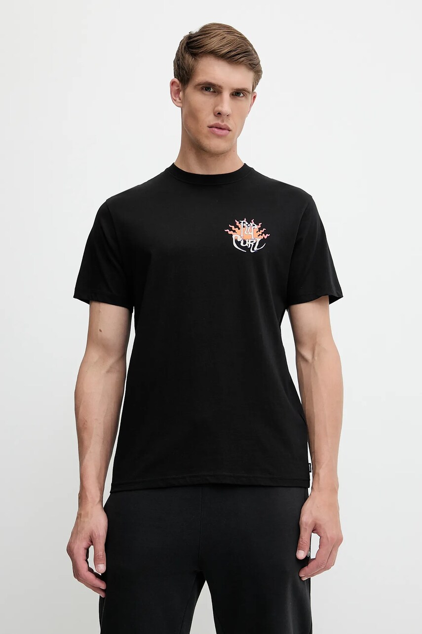 Rip Curl pamut póló DAZED fekete, mintás, 0OFMTE termék 2. képe