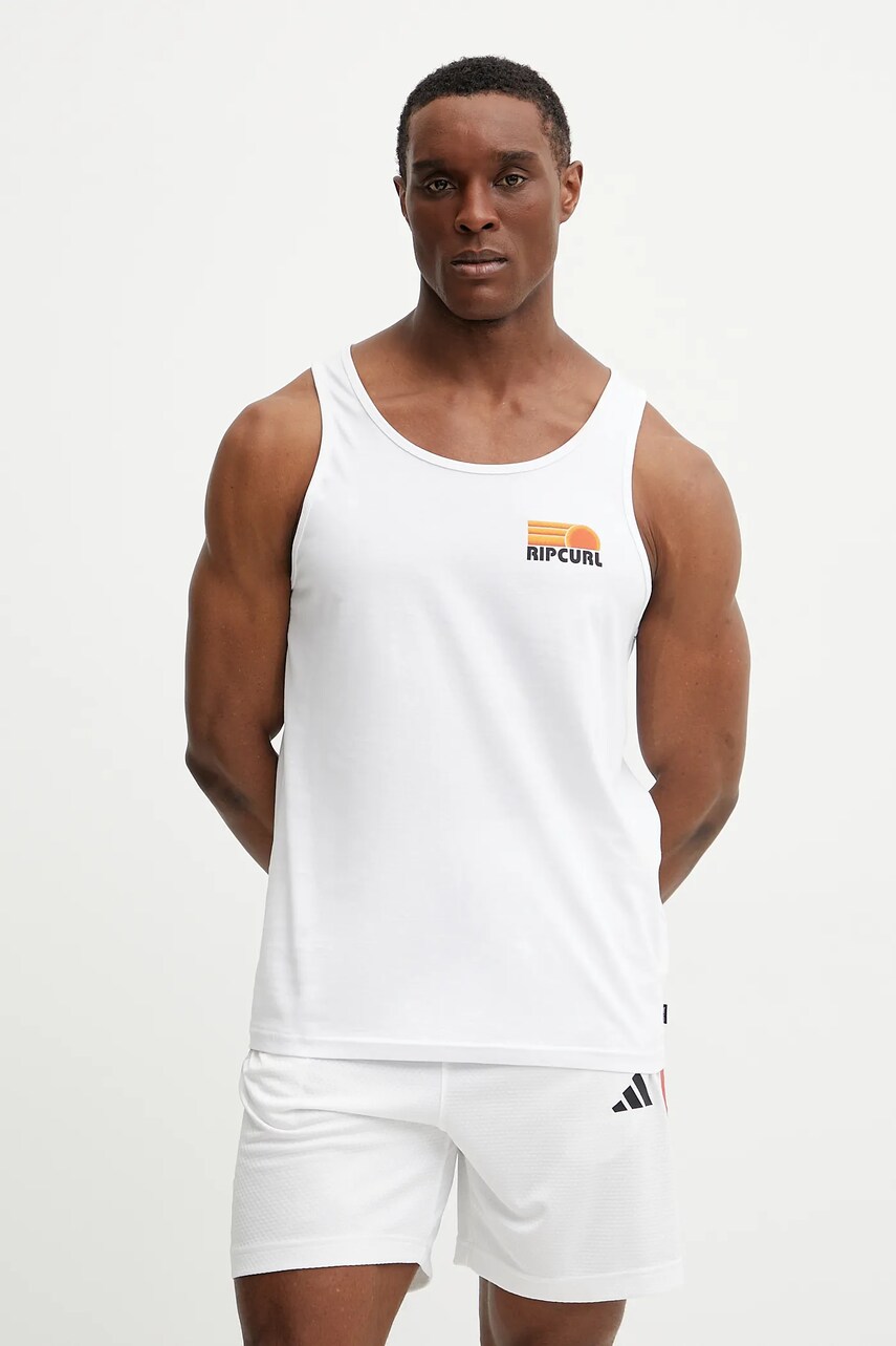 Rip Curl tricou din bumbac SURF REVIVAL culoarea alb, 0OIMTE