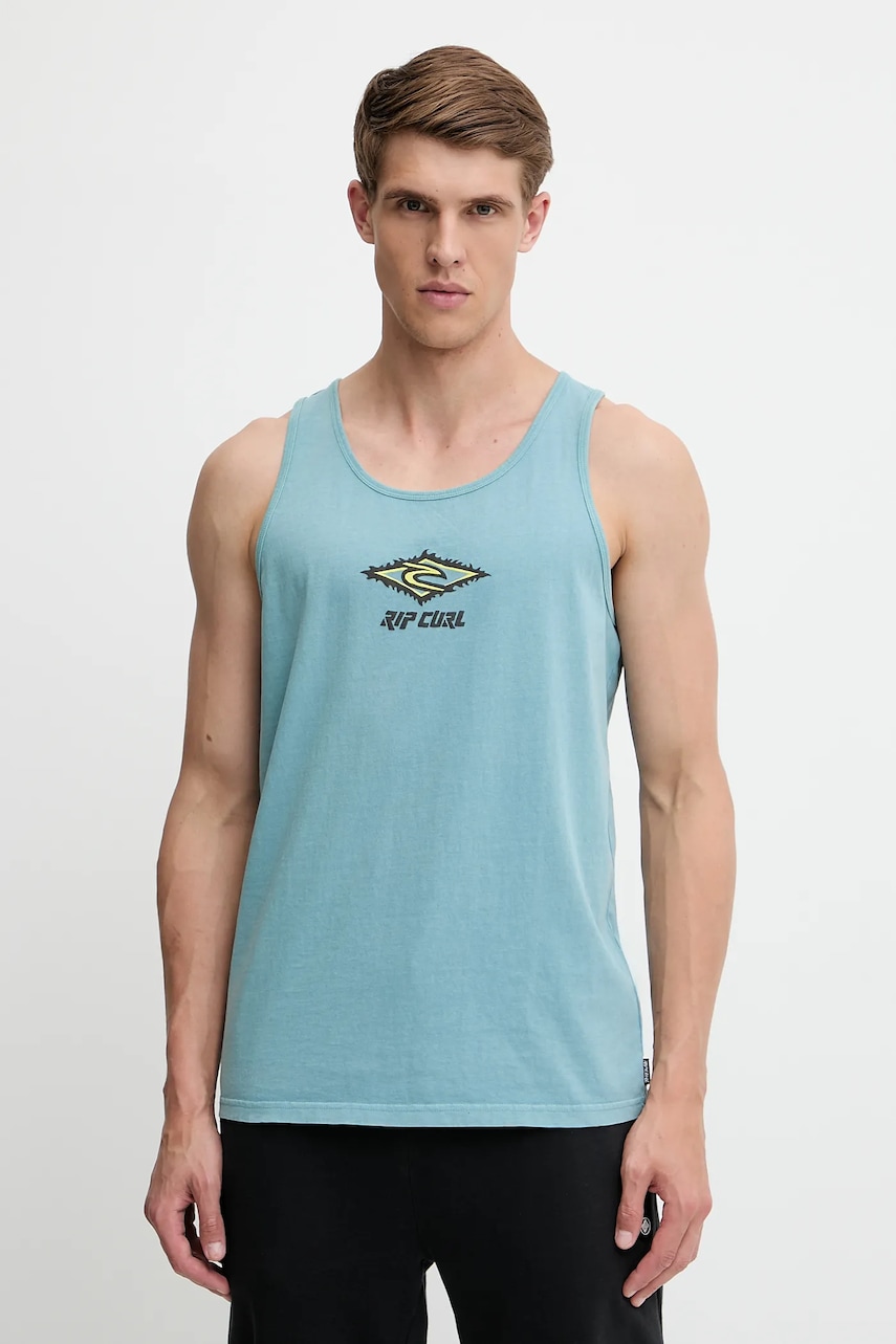 Rip Curl tricou din bumbac RAW ENERGY culoarea turcoaz, 0OKMTE