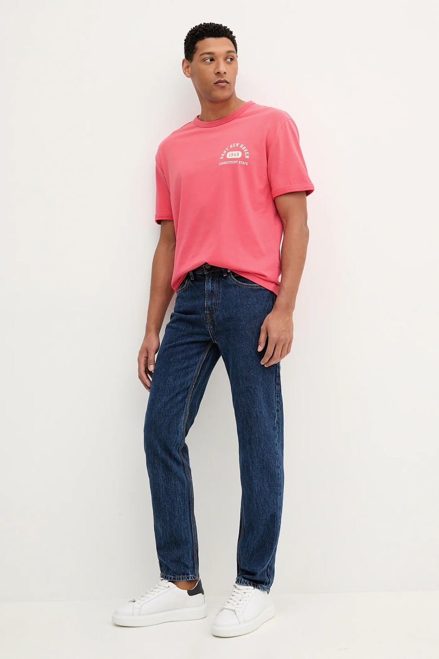 Хлопковая футболка Gant цвет розовый с принтом 2003314