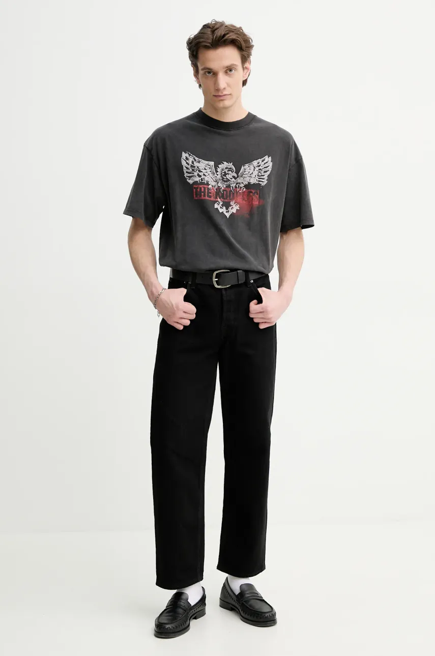 Хлопковая футболка The Kooples мужская цвет серый с принтом HTSC30005K Хлопковая футболка The Kooples мужская цвет серый с принтом HTSC30005K