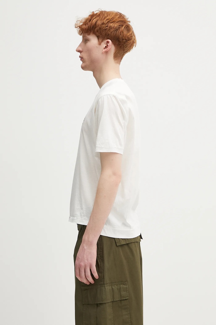 Хлопковая футболка цвет белый однотонная 18CMTS256A110302W